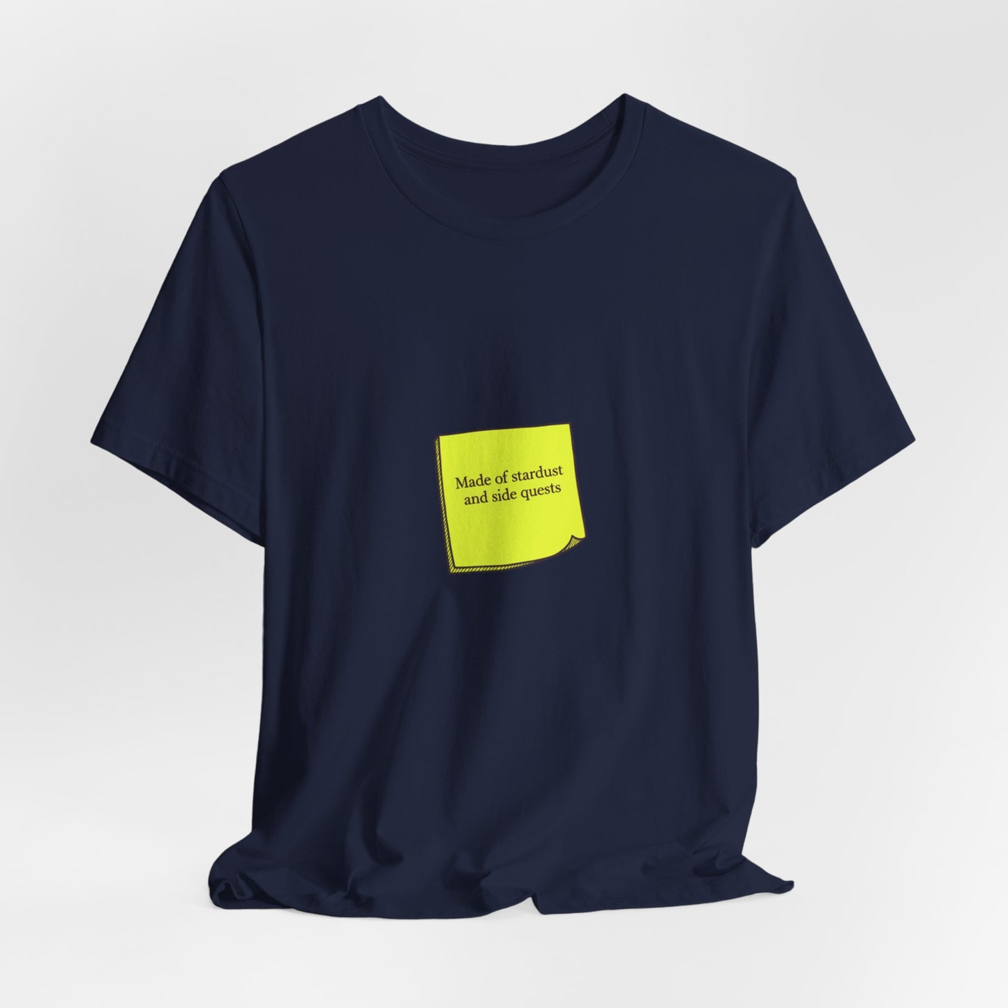 tiny text sticker tee | Deadpan Micro-Text, subtle humor minitext
