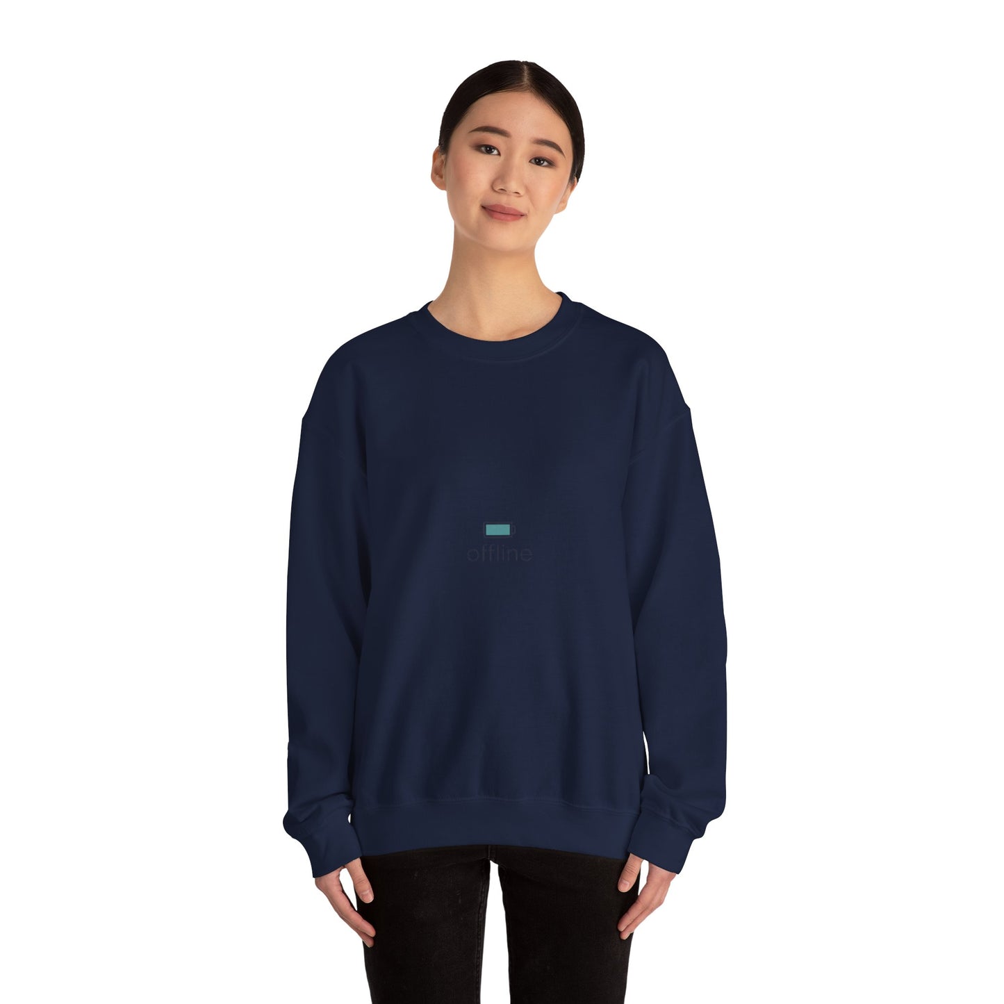 offline micro-battery icon Sweatshirt | monoline minimal, micro-logo apparel