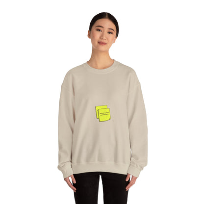 tiny text sticker crewneck Sweatshirt | sarcastic microquote, minimal microfont