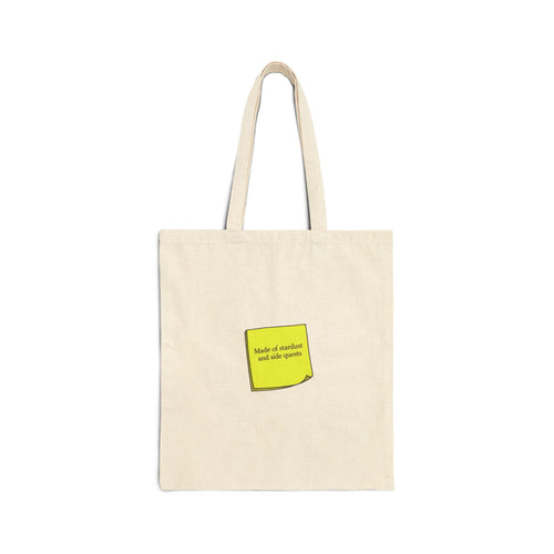 subtle microquote tote | tiny text canvas bag, minimalist minitext