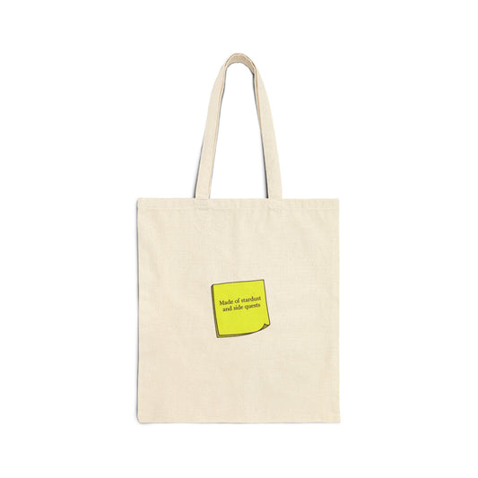subtle microquote tote | tiny text canvas bag, minimalist minitext