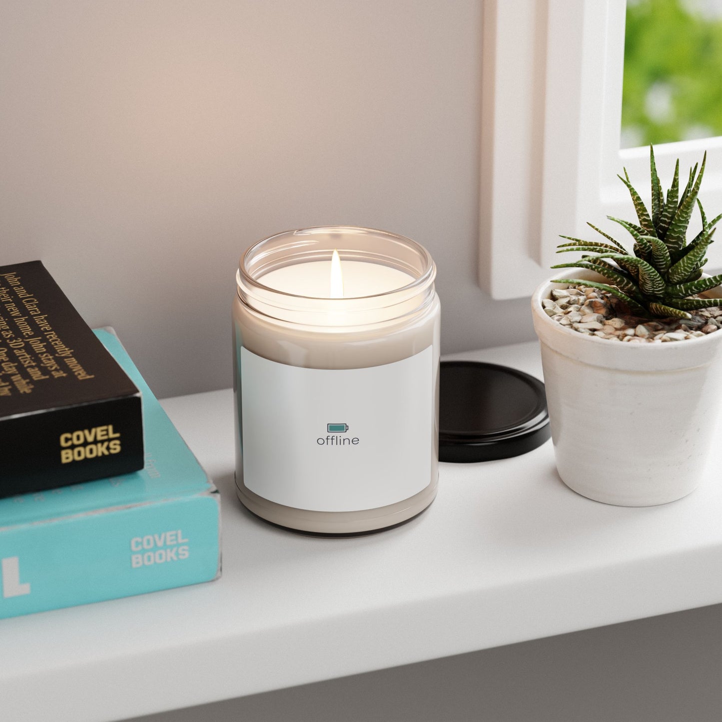 offline micro-icon candle | monoline minimal, tiny logo soy jar