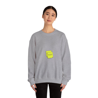 tiny text sticker crewneck Sweatshirt | sarcastic microquote, minimal microfont
