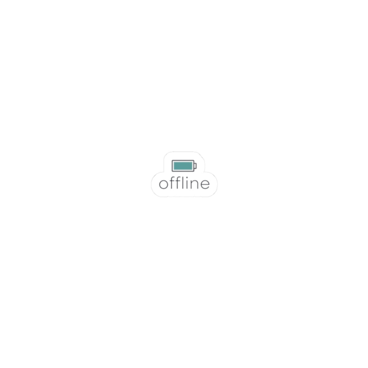 offline battery icon Sticker | monoline minimal, micro-logo