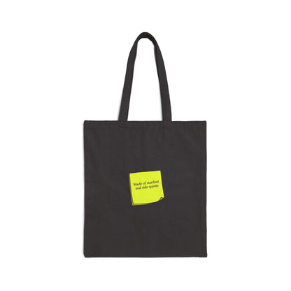 subtle microquote tote | tiny text canvas bag, minimalist minitext