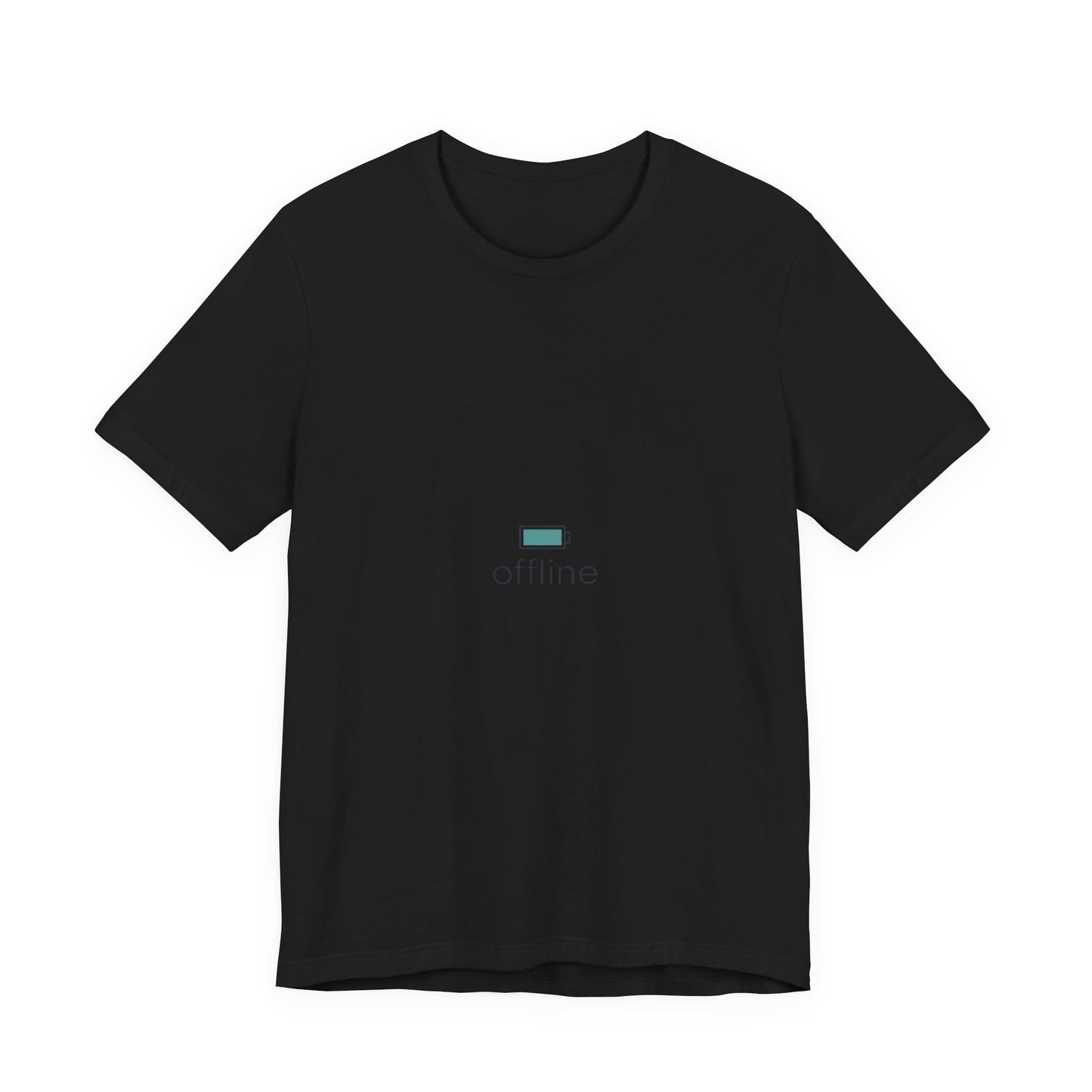 offline micro-logo tee | monoline minimal icon, tiny graphic shirt