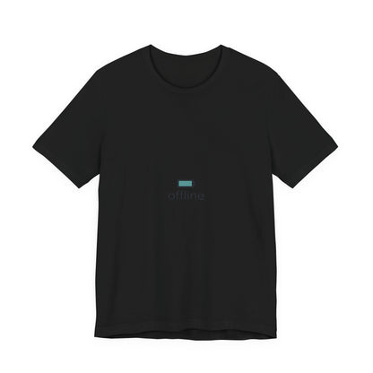 offline micro-logo tee | monoline minimal icon, tiny graphic shirt
