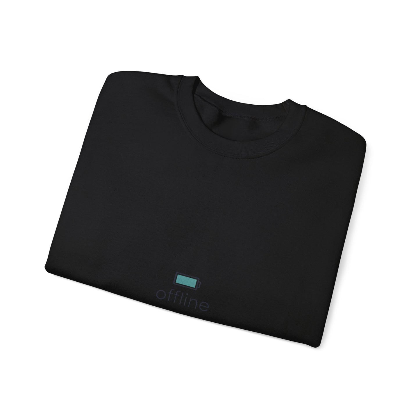 offline micro-battery icon Sweatshirt | monoline minimal, micro-logo apparel