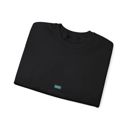 offline micro-battery icon Sweatshirt | monoline minimal, micro-logo apparel