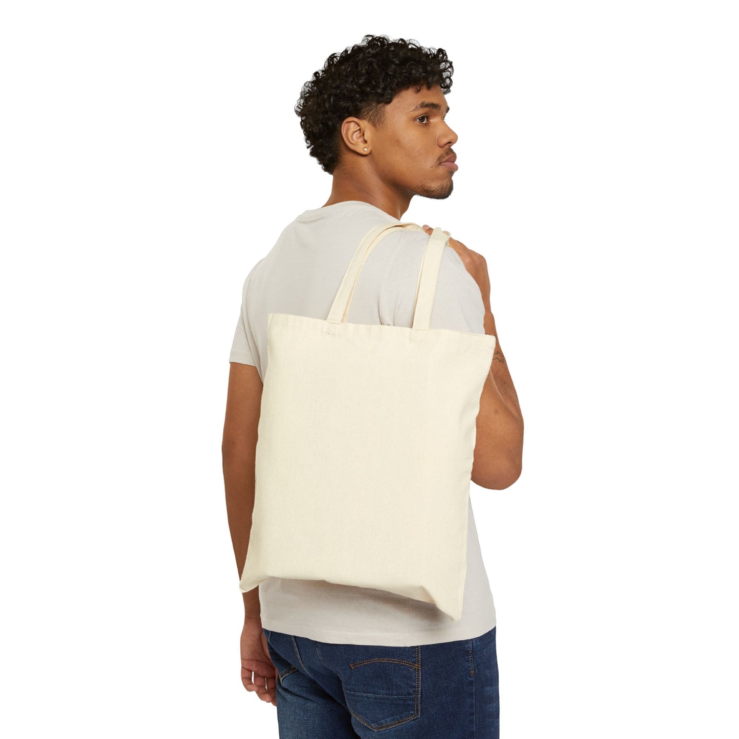 subtle microquote tote | tiny text canvas bag, minimalist minitext