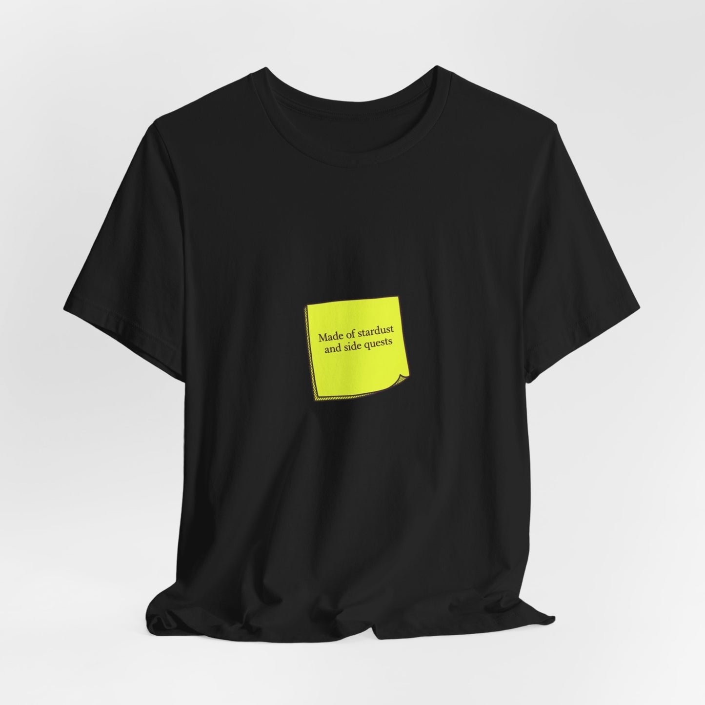 tiny text sticker tee | Deadpan Micro-Text, subtle humor minitext