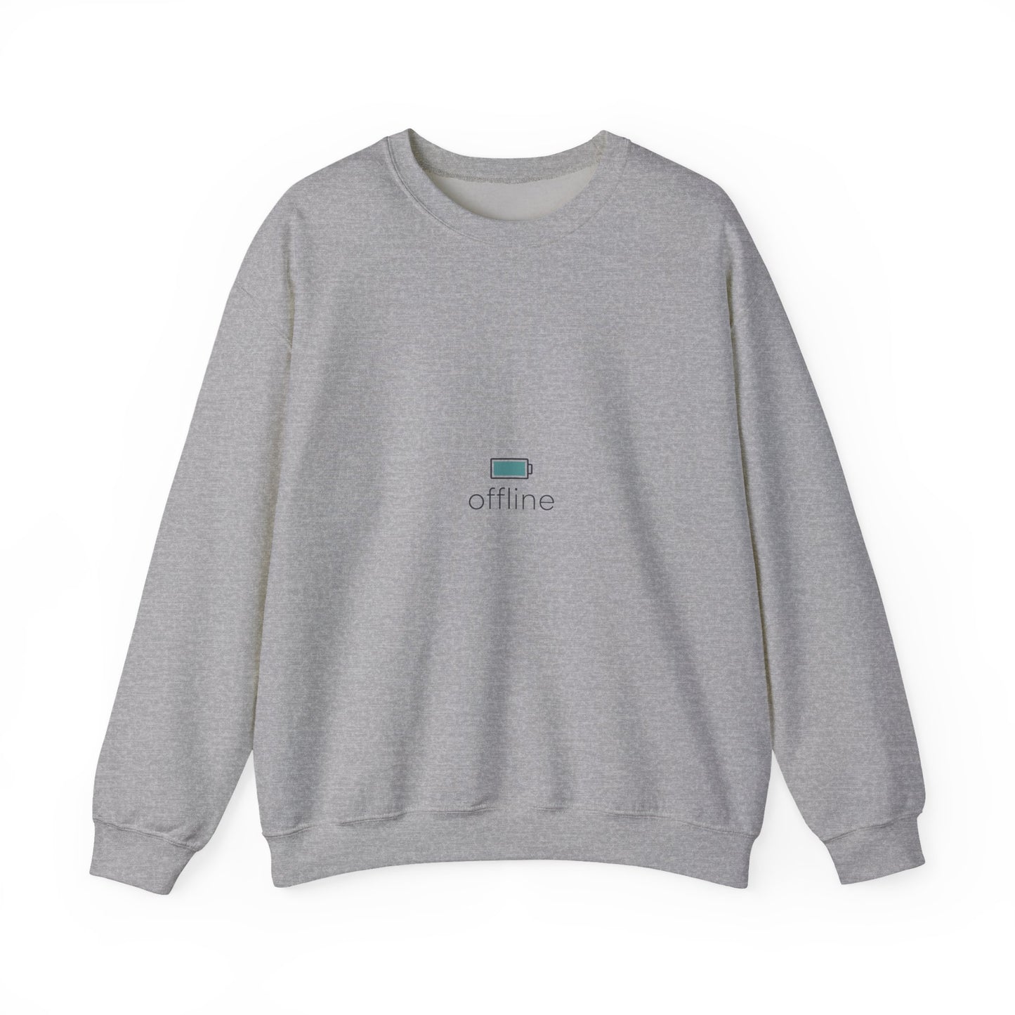 offline micro-battery icon Sweatshirt | monoline minimal, micro-logo apparel