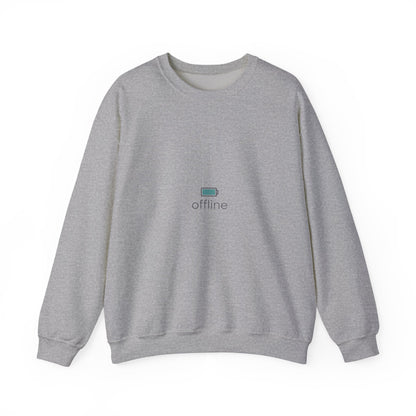 offline micro-battery icon Sweatshirt | monoline minimal, micro-logo apparel