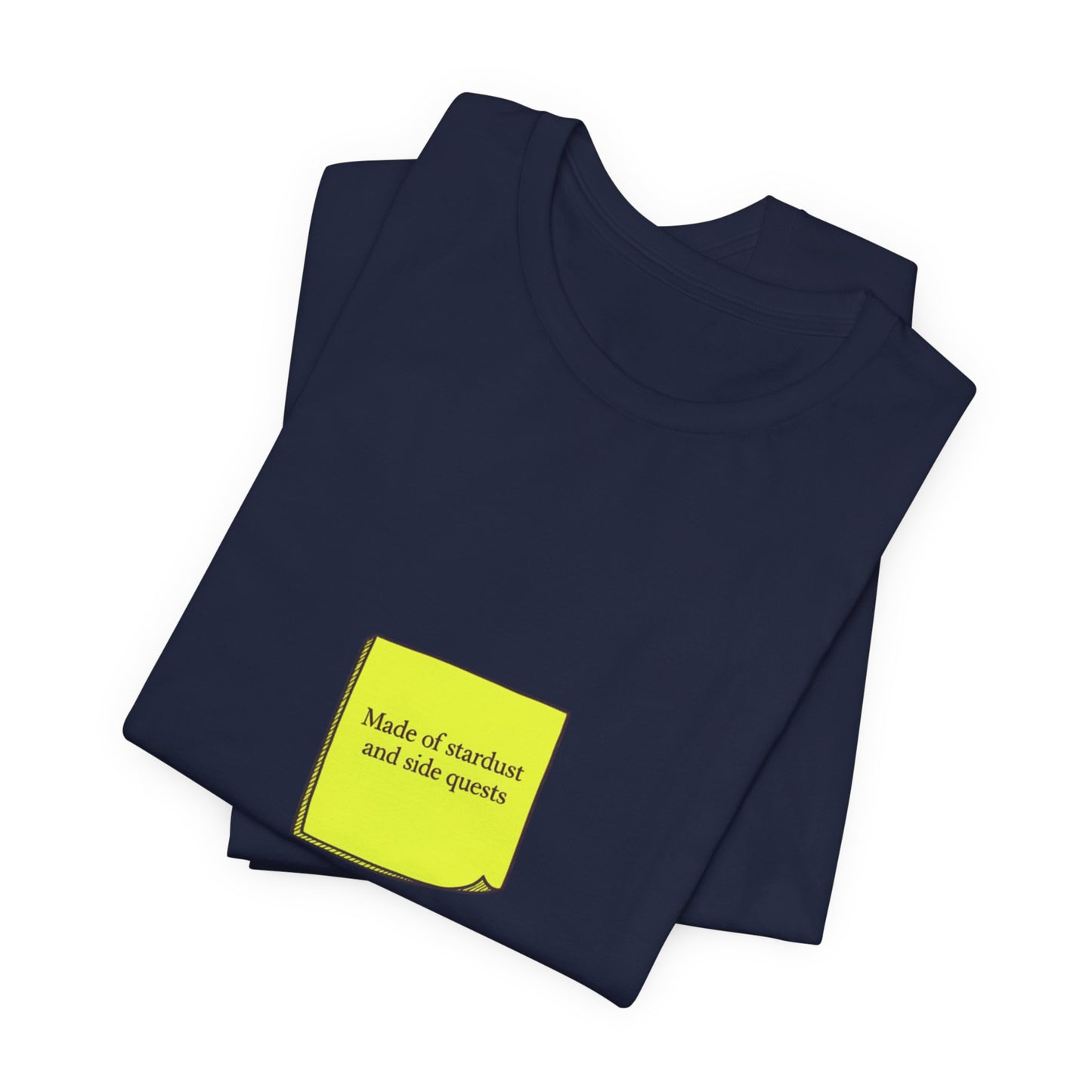 tiny text sticker tee | Deadpan Micro-Text, subtle humor minitext