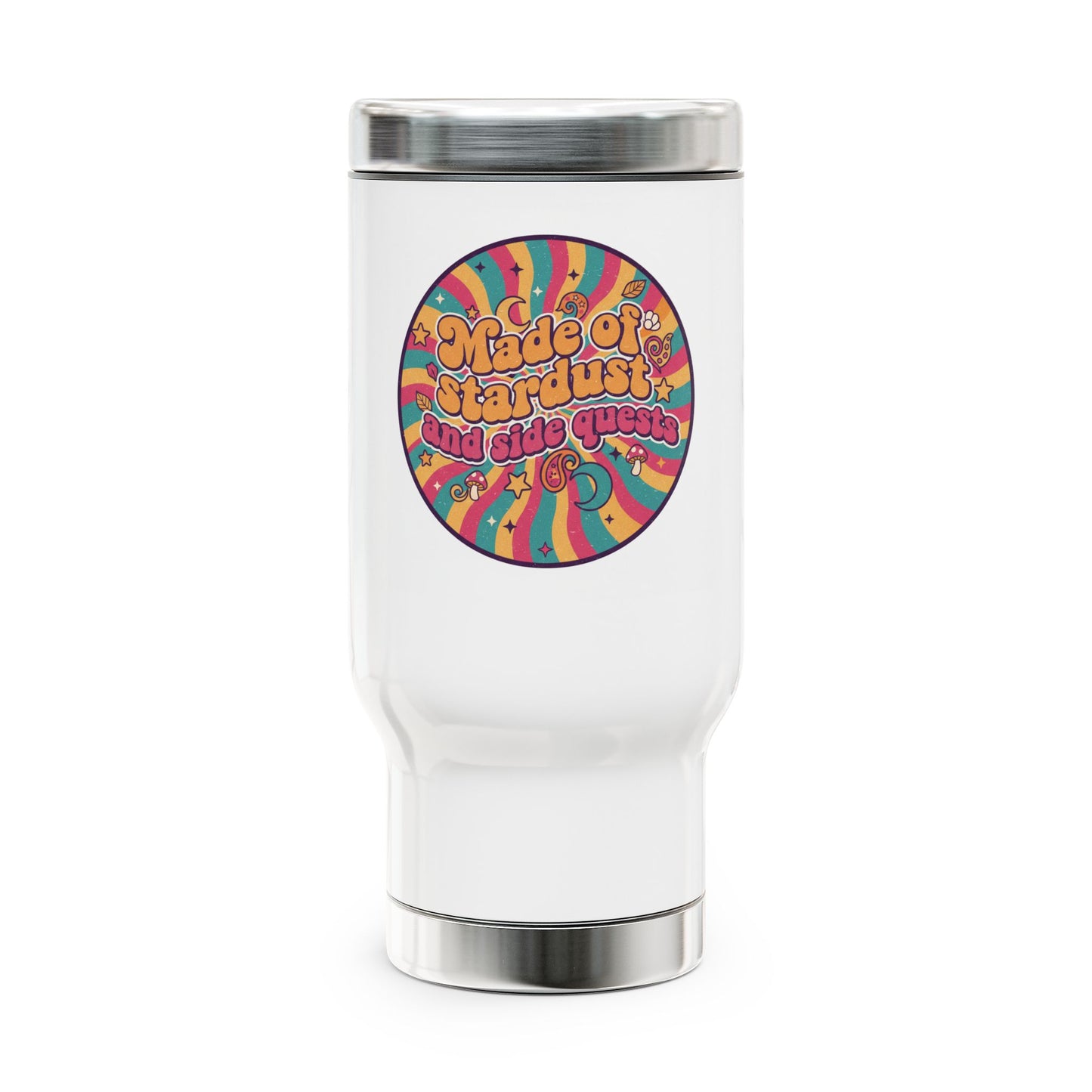 Made of Stardust Travel Mug — 14oz Stainless Steel Tumbler with Handle