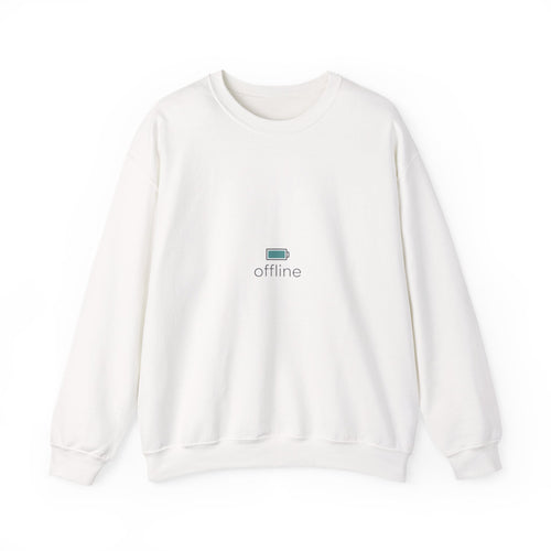 offline micro-battery icon Sweatshirt | monoline minimal, micro-logo apparel