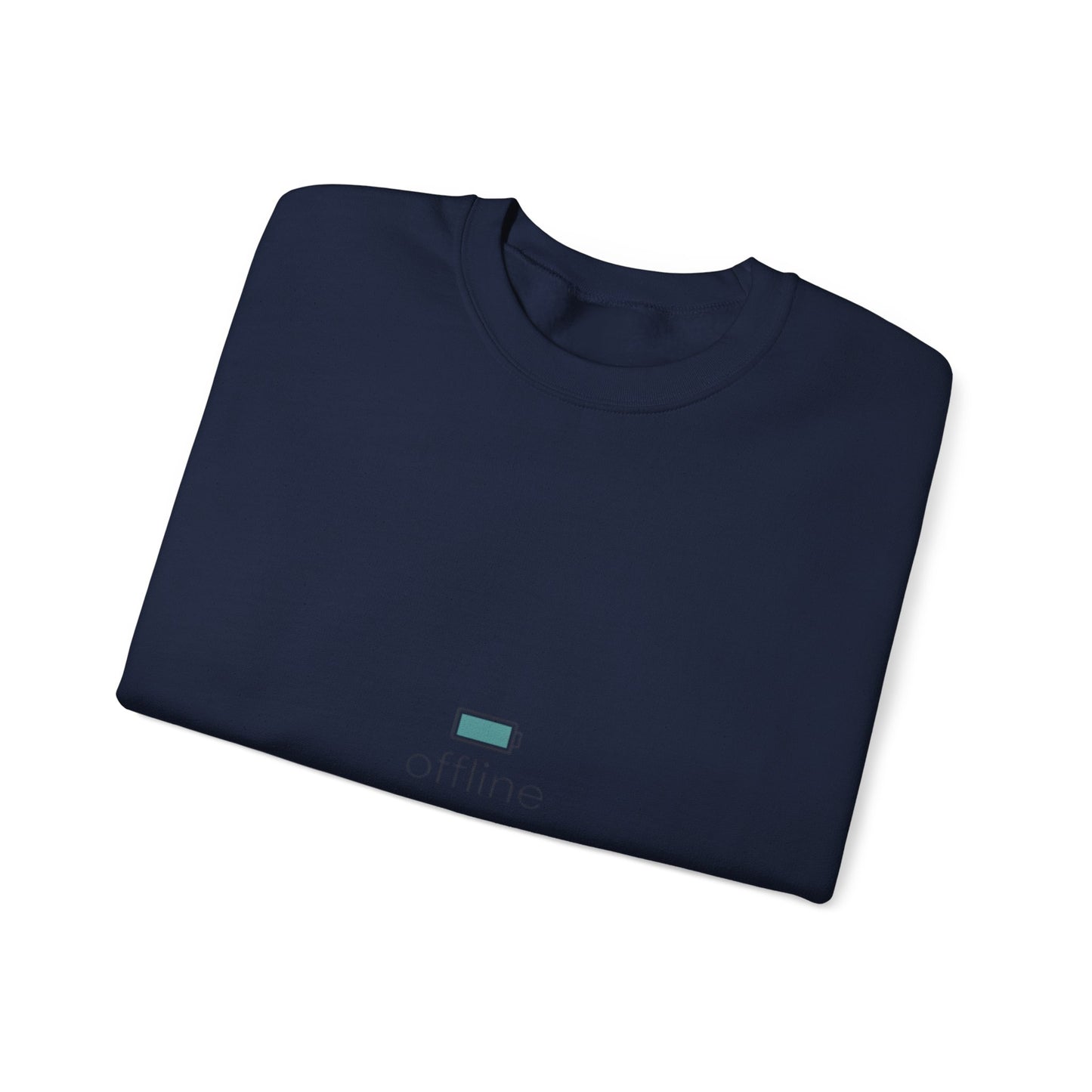 offline micro-battery icon Sweatshirt | monoline minimal, micro-logo apparel