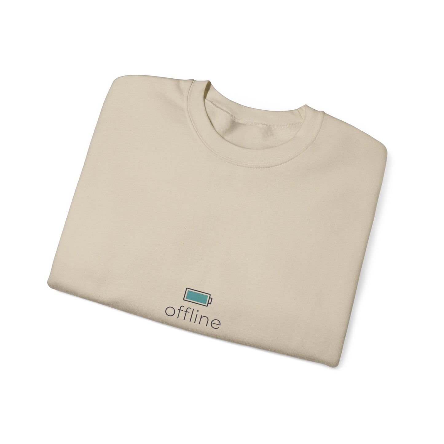offline micro-battery icon Sweatshirt | monoline minimal, micro-logo apparel