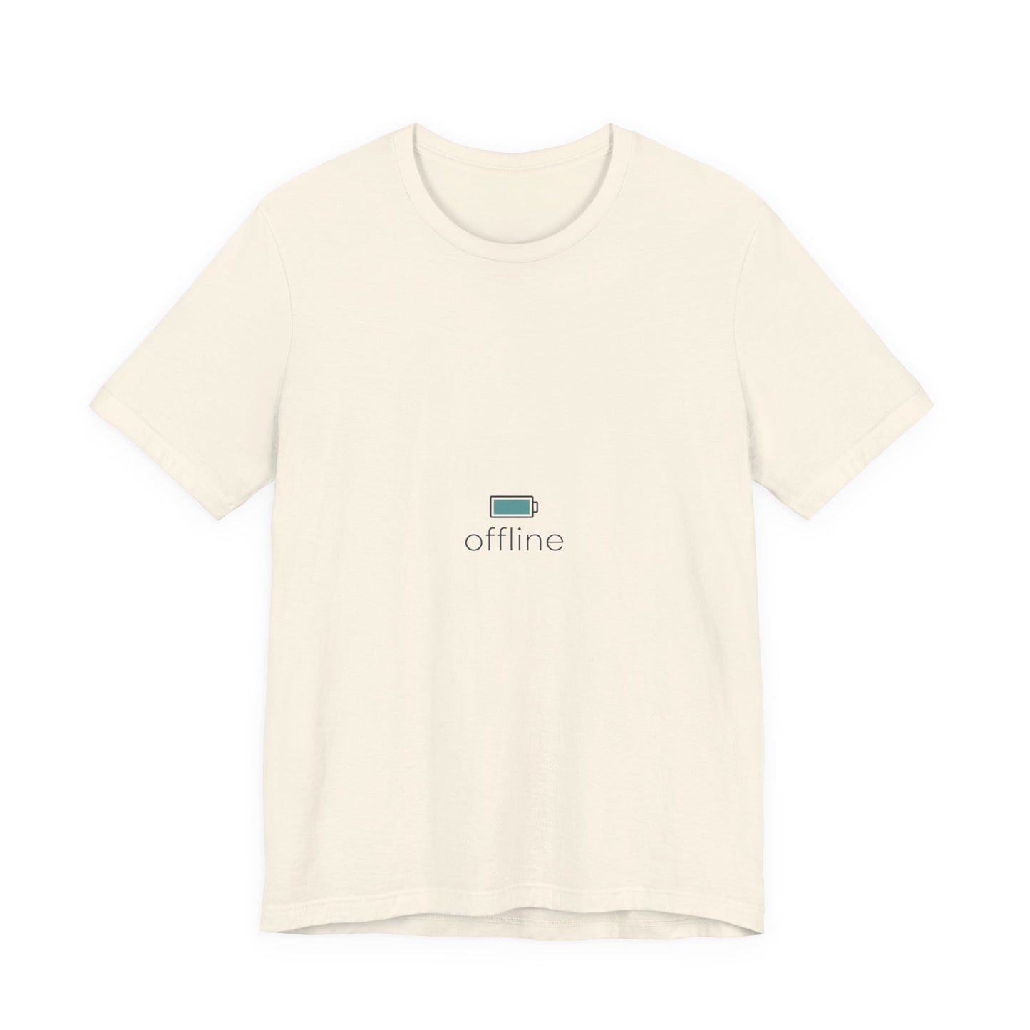 offline micro-logo tee | monoline minimal icon, tiny graphic shirt