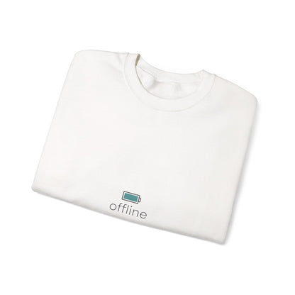 offline micro-battery icon Sweatshirt | monoline minimal, micro-logo apparel