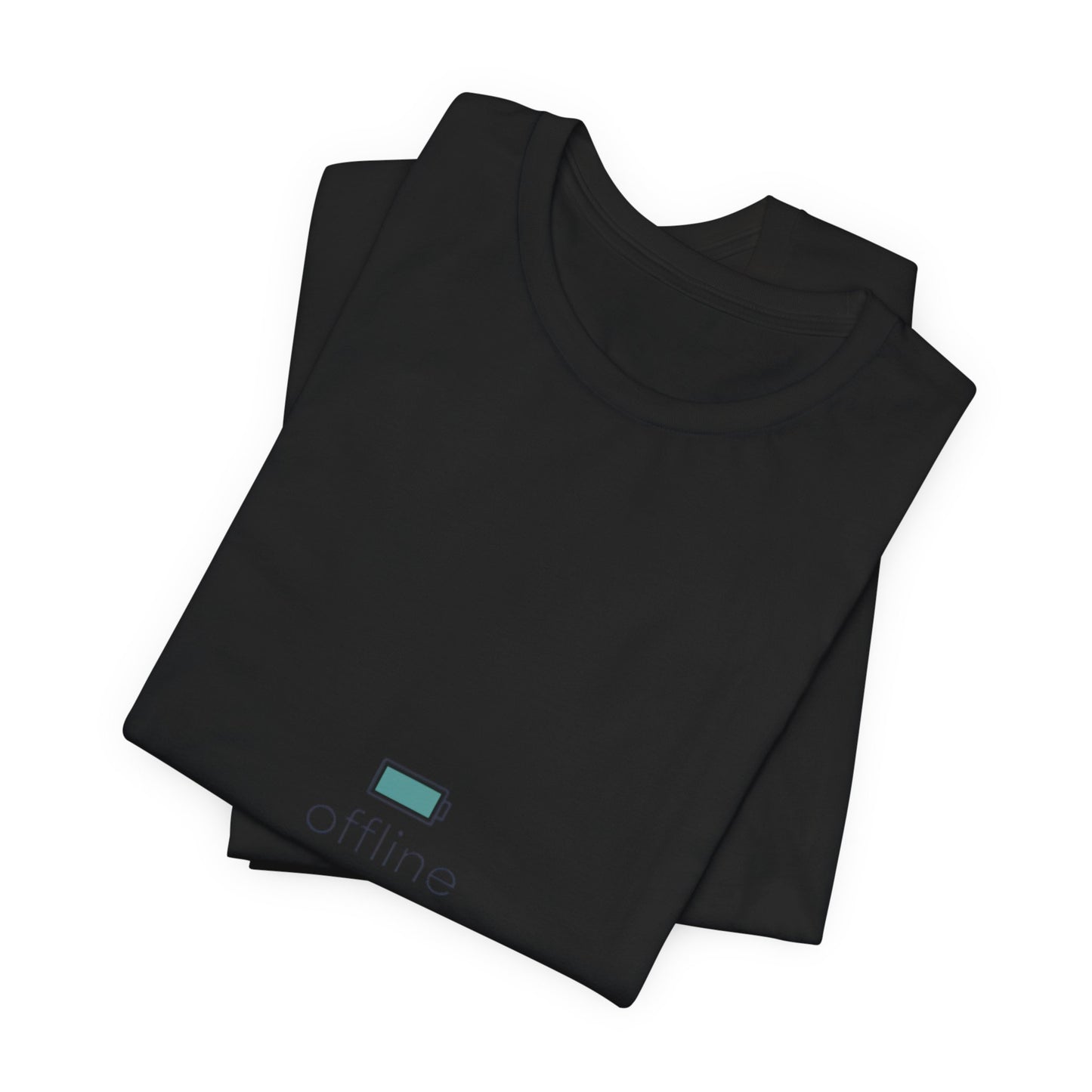 offline micro-logo tee | monoline minimal icon, tiny graphic shirt