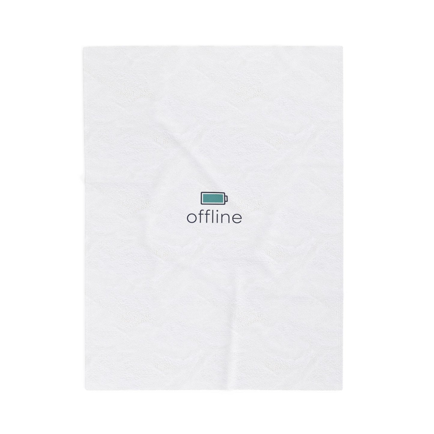 offline battery icon Velveteen Plush Blanket | monoline minimal micro-logo