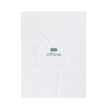 offline battery icon Velveteen Plush Blanket | monoline minimal micro-logo
