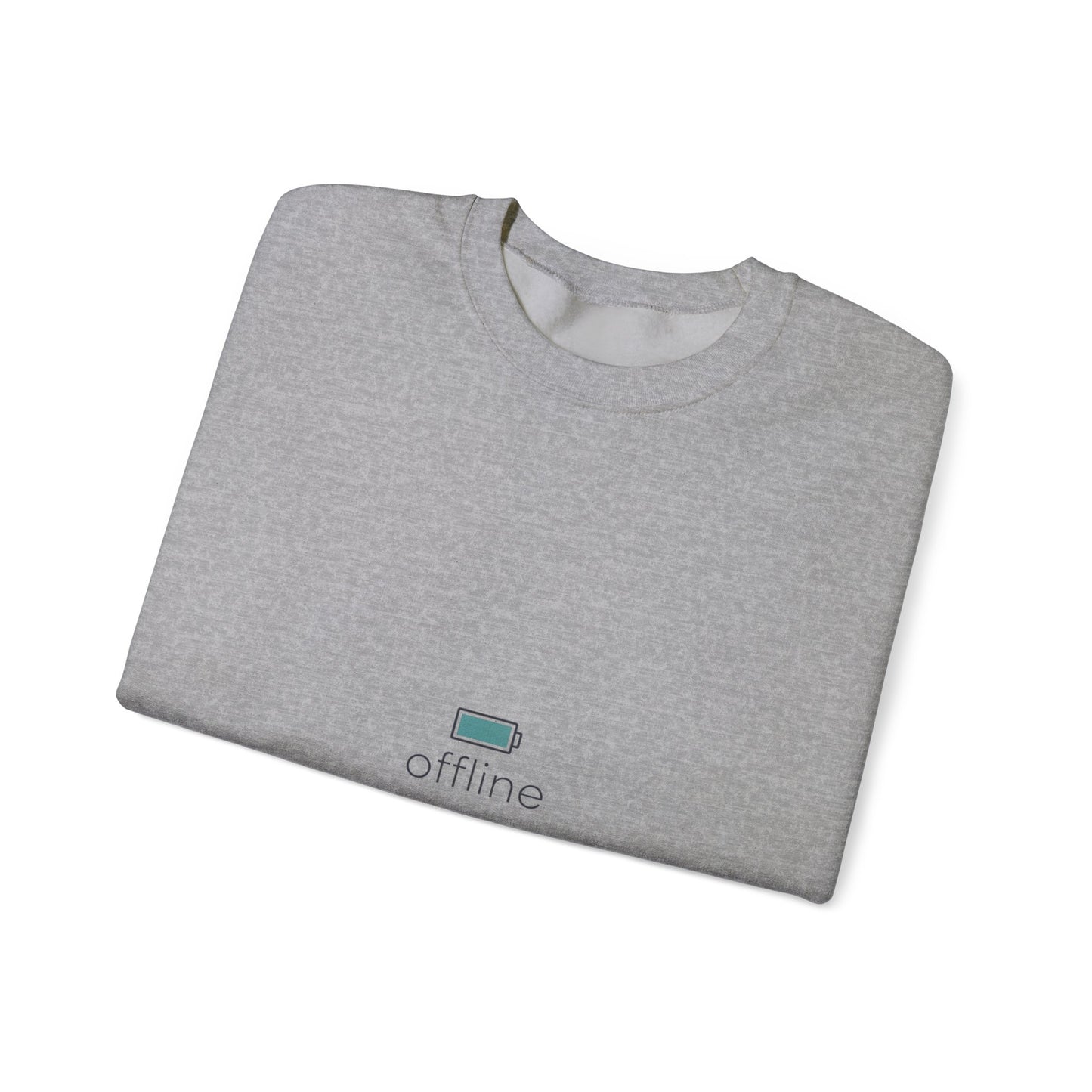 offline micro-battery icon Sweatshirt | monoline minimal, micro-logo apparel