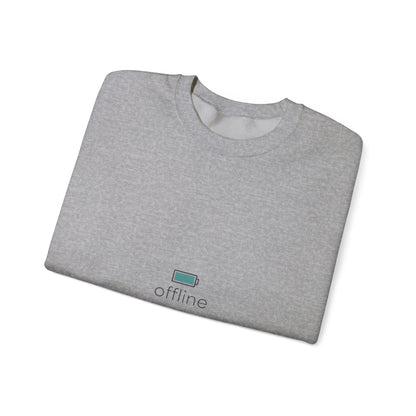 offline micro-battery icon Sweatshirt | monoline minimal, micro-logo apparel