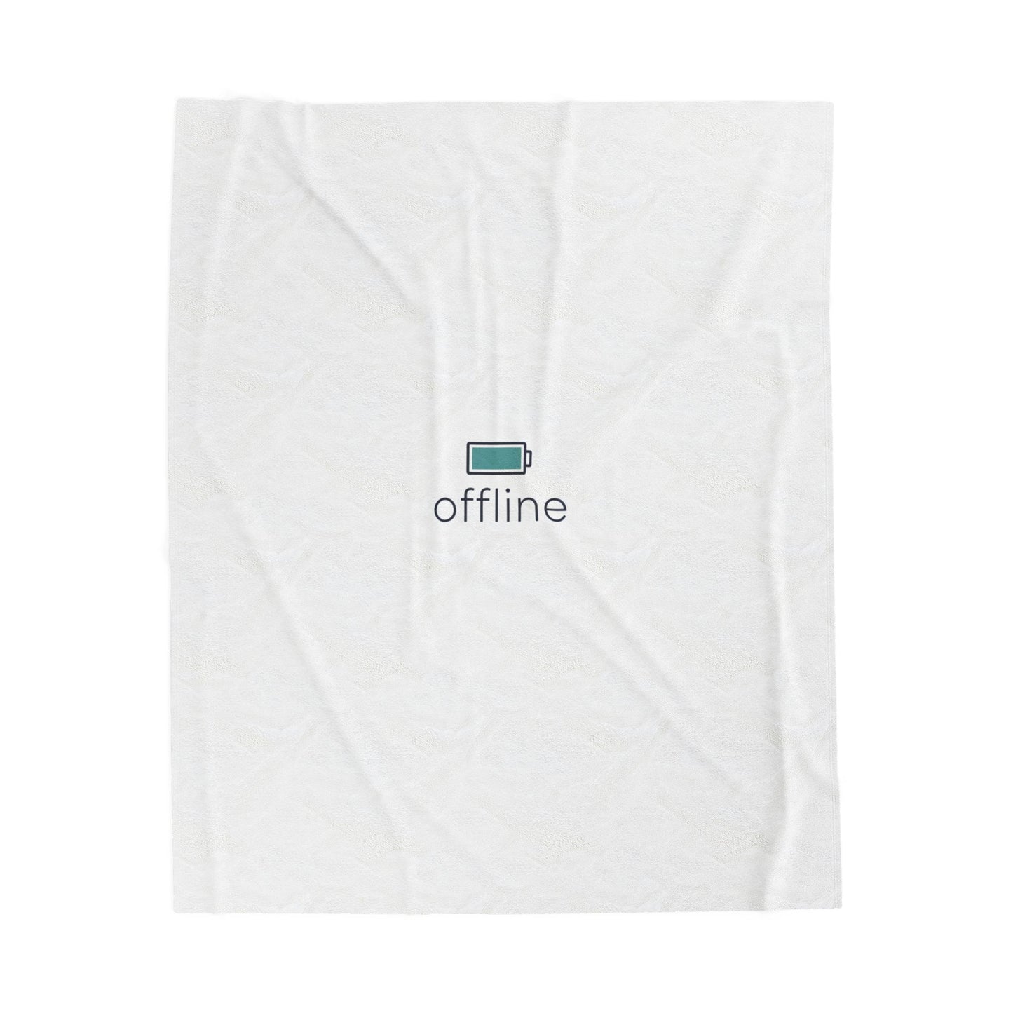 offline battery icon Velveteen Plush Blanket | monoline minimal micro-logo