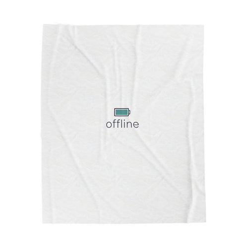 offline battery icon Velveteen Plush Blanket | monoline minimal micro-logo