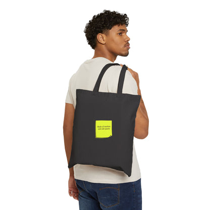 subtle microquote tote | tiny text canvas bag, minimalist minitext