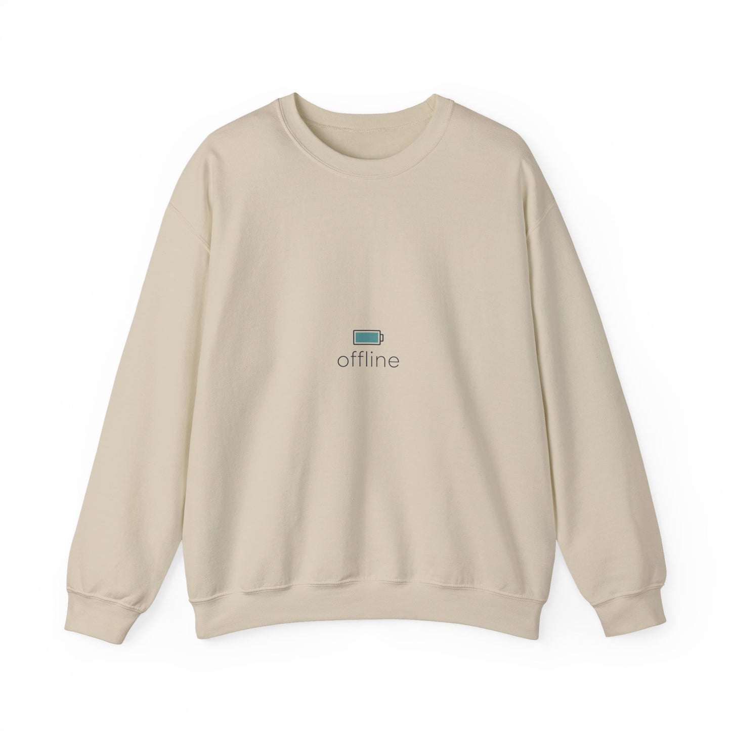 offline micro-battery icon Sweatshirt | monoline minimal, micro-logo apparel