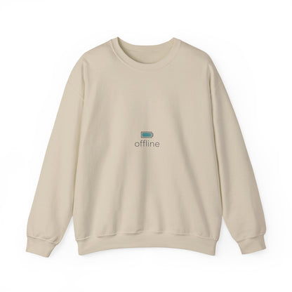 offline micro-battery icon Sweatshirt | monoline minimal, micro-logo apparel