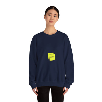 tiny text sticker crewneck Sweatshirt | sarcastic microquote, minimal microfont