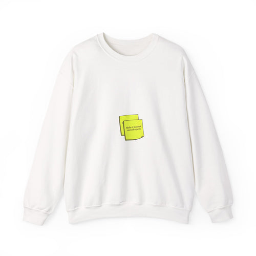 tiny text sticker crewneck Sweatshirt | sarcastic microquote, minimal microfont