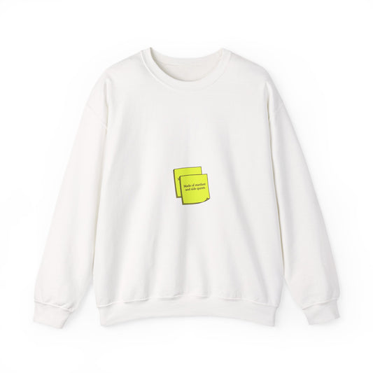 tiny text sticker crewneck Sweatshirt | sarcastic microquote, minimal microfont
