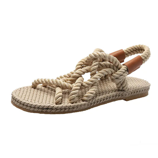 Flat Hemp Rope Casual Beach Sandals