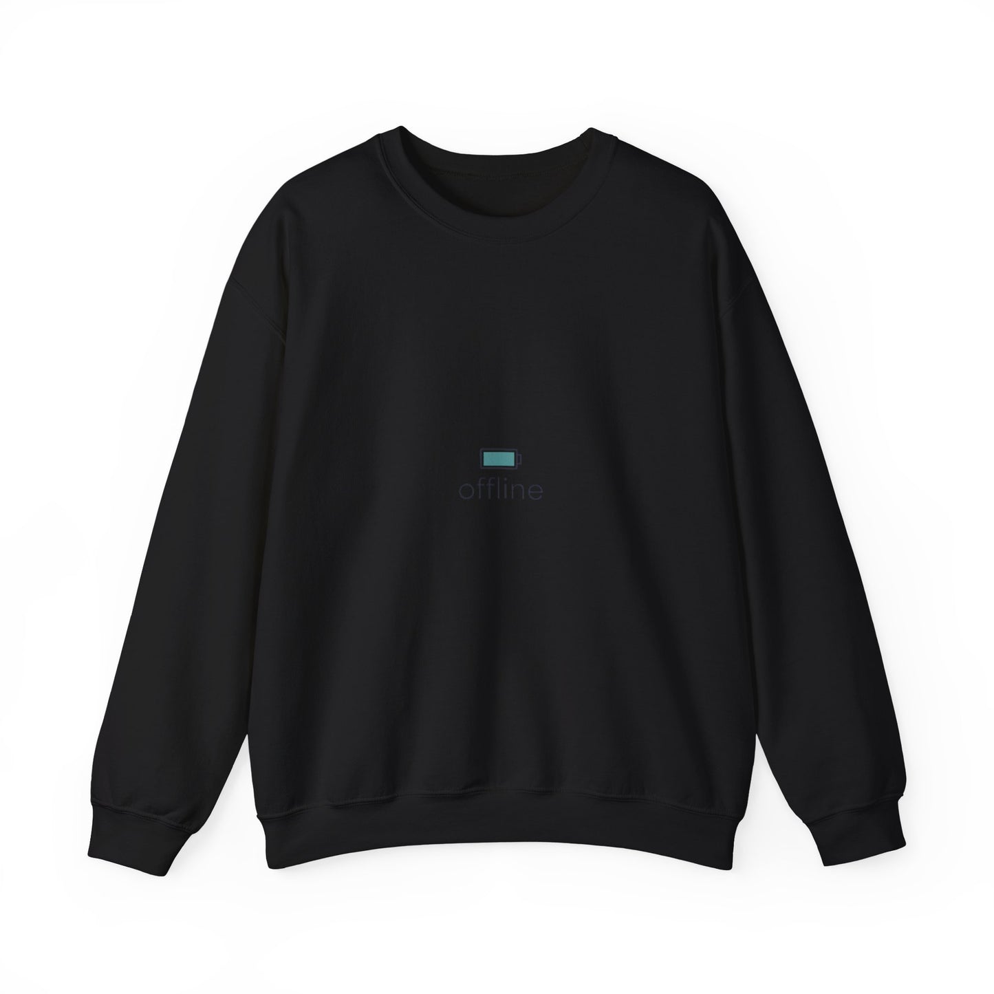 offline micro-battery icon Sweatshirt | monoline minimal, micro-logo apparel