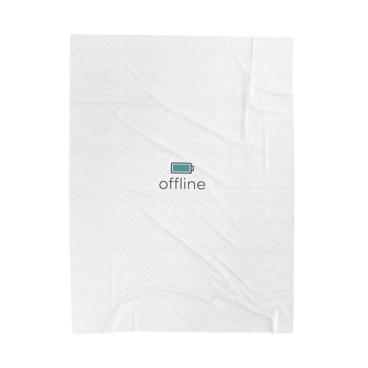 offline battery icon Velveteen Plush Blanket | monoline minimal micro-logo