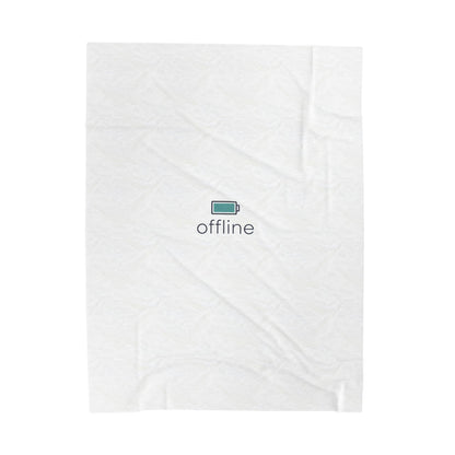 offline battery icon Velveteen Plush Blanket | monoline minimal micro-logo