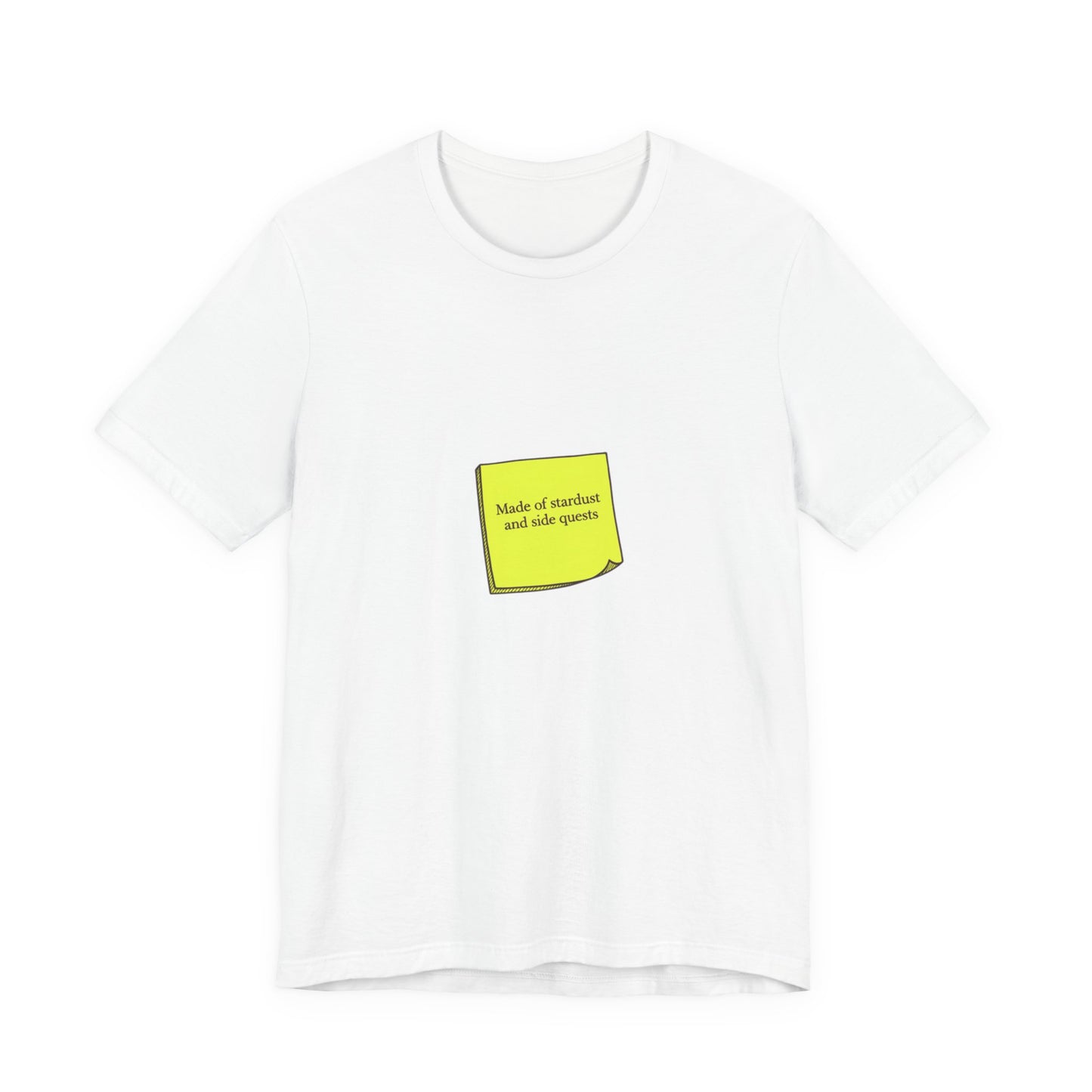 tiny text sticker tee | Deadpan Micro-Text, subtle humor minitext