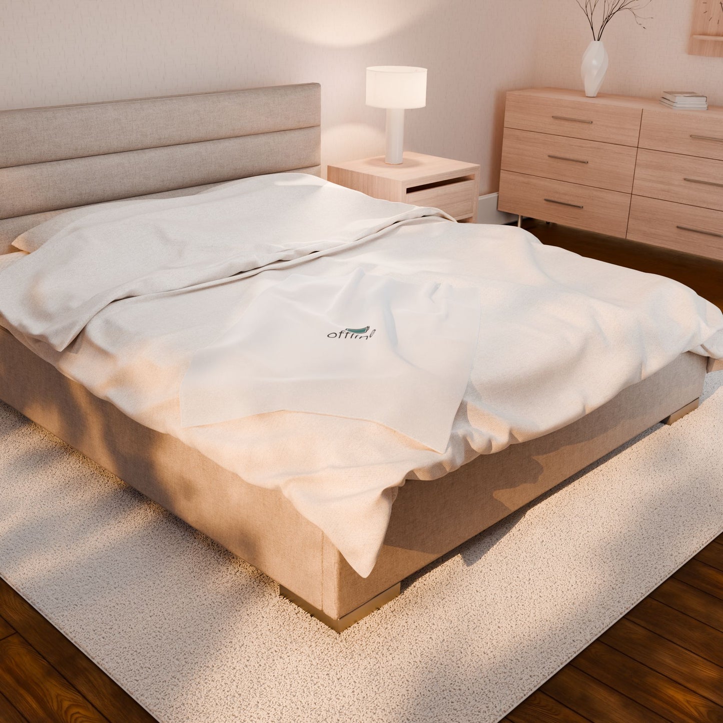 offline battery icon Velveteen Plush Blanket | monoline minimal micro-logo
