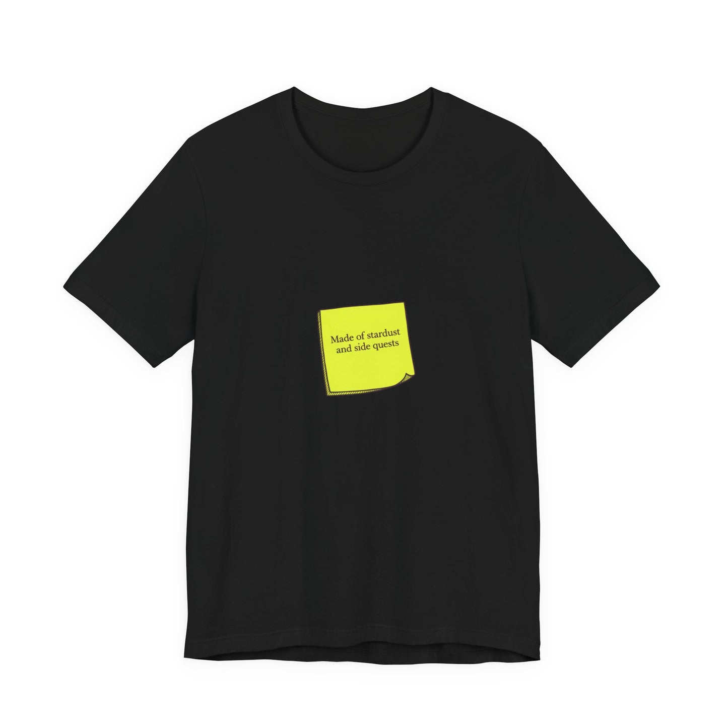 tiny text sticker tee | Deadpan Micro-Text, subtle humor minitext